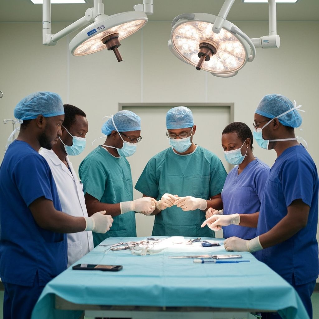 Clinical training session with medical professionals