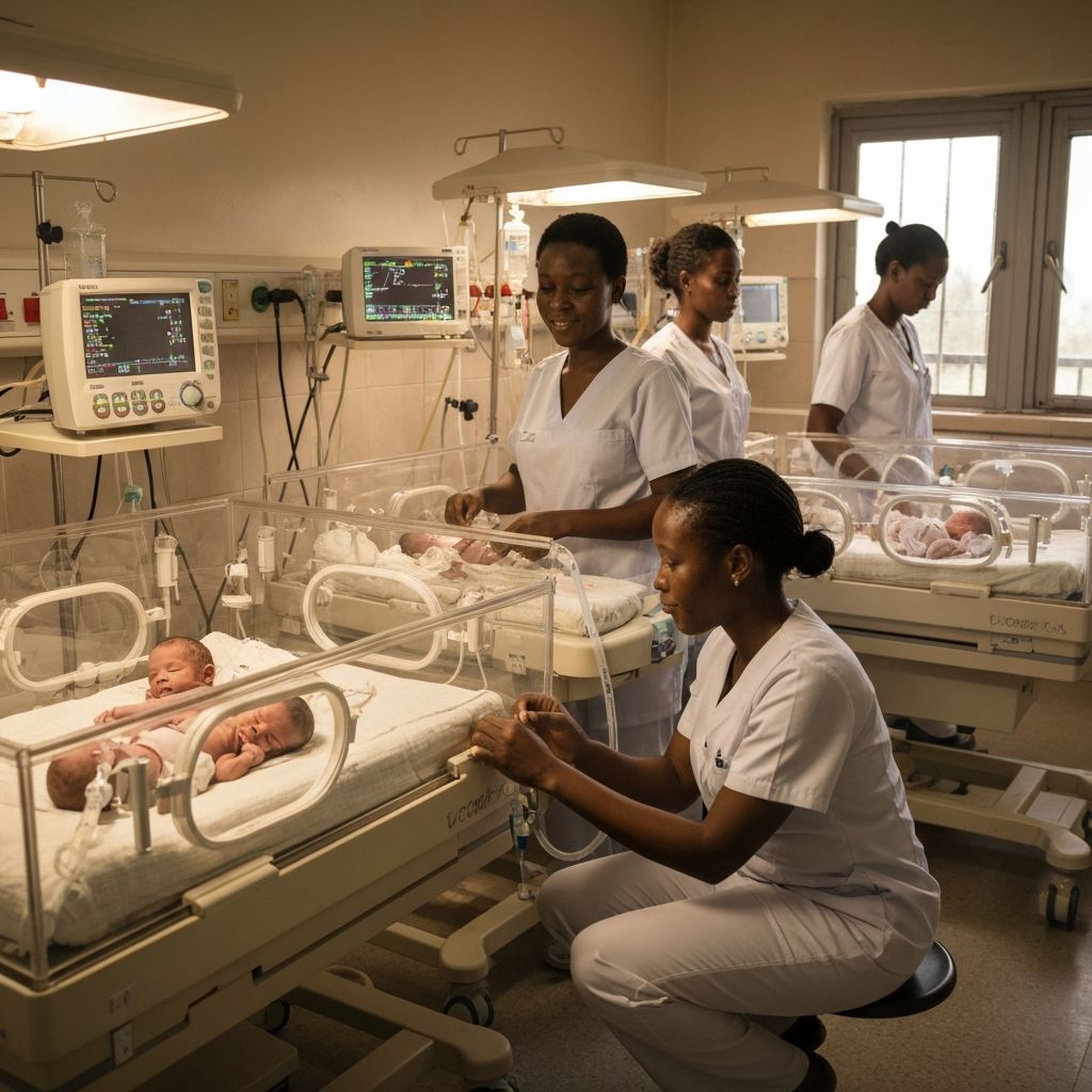 Neonatal intensive care unit with incubators