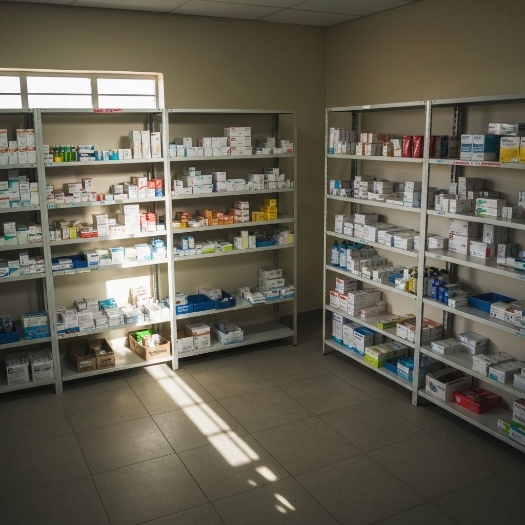 Hospital pharmacy and medical supply storage