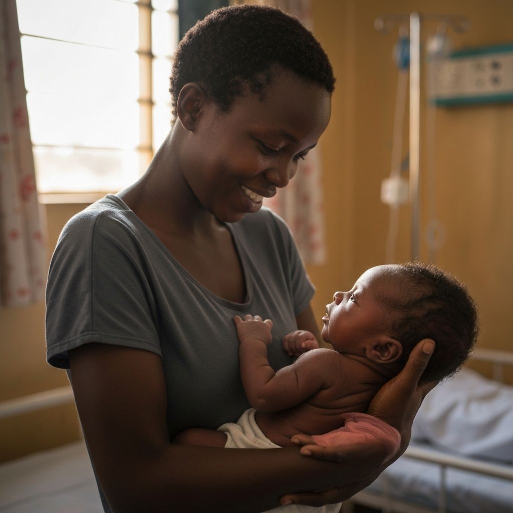 Mother and child at hospital in Ethiopia